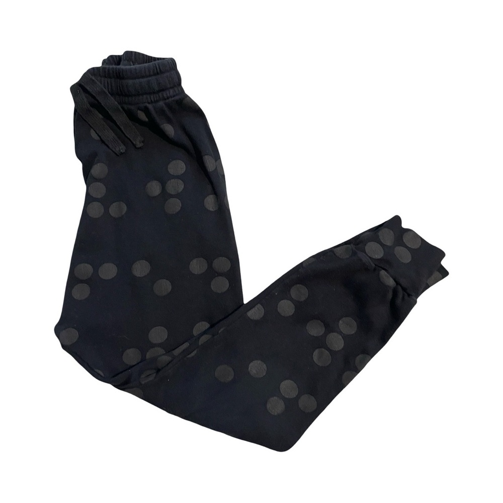 Black Polka Dot Joggers nununu braille print